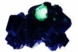 Fluorescent Hyalite Opal on Lustrous Black Tourmaline (Schorl) #239682-2